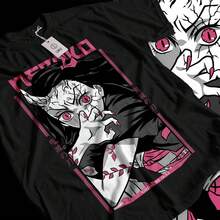 Camiseta anime, j1apanese Manga Graphic T1EE, UniS1ex Cotton Kimetsu no Yaiba N1ezuko Print220g Cla-ssic Cotton T-Shirt - UniS-ex - The Shirt You A-lways NeededSuitable for all people, whether woM-en or M-enhigh-quality durable fabric suitable for all seans,ft to the touch but built to lastBreathabletops woM.en fall outfiT.S for woM.en vaC.Ation outfiT.S woM.en Easter, St. Patrick's Day costume - Negro - Ver 1