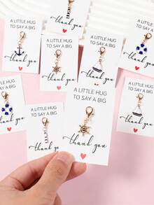 20pcs/1set Sailing Enthusiast Keychain Gift Card, Acrylic Keychains With Compass, Sailboat, Anchor, Lifebuoy, Water Tower Designs, Suitable For Wedding, Birthday, Party Decoration, Travel Souvenir, Wallet, Bag, Car Key Decoration - Multicolor - View 2
