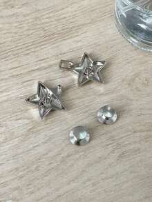 Botón De Diseño De Estrella Conveniente Y De Moda - Plateado - Ver 5