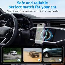Powerful Magnetic Car Phone Holder - Dual-Sided Suction Cup Design, 360° Rotation, ABS Material, Multi-Angle Adjustable, No Adhesive Needed, Fits All Smartphone Sizes | Automatic Phone Holder - B - View 6