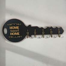 1pc Vintage Wooden Key Hook Wall Shelf, Creative Warm Home Wall-Mounted Key Storage Rack, No-Drill Coat Hook For Entryway, Housewarming Decor Gift, Entryway Wall-Mounted Key Hook, Creative Wooden Key Storage Rack With Numbers - Multicolor - View 10