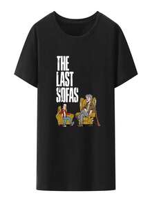 Great Offer! Funny T-Shirts With The Latest Sofa Designs, Original Clothing, Casual Style T-Shirts, Women's Clothing, Harajuku Y2K Print T-Shirts. - 黑色 - 查看 1