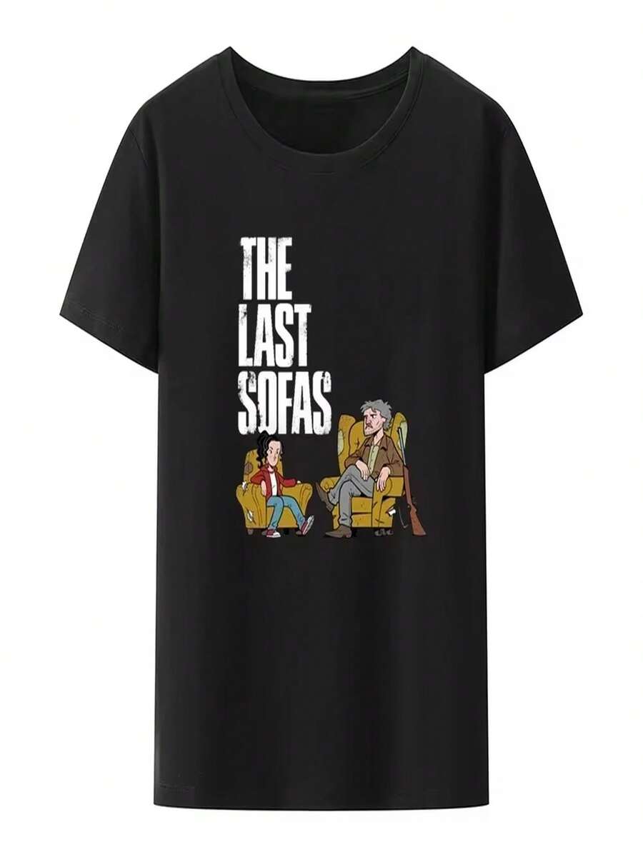 Great Offer! Funny T-Shirts With The Latest Sofa Designs, Original Clothing, Casual Style T-Shirts, Women's Clothing, Harajuku Y2K Print T-Shirts. - 黑色 - 查看 1
