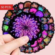 50pcs Glow-In-The-Dark Firework Stickers, Luminous Holiday Decorative Stickers Suitable For Handmade, DIY Crafts, Party Decorations And Holiday Projects, Essential For Creative People! - A - View 2