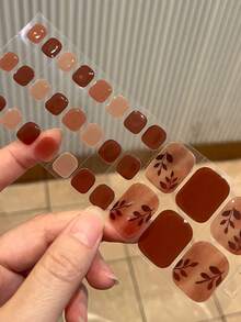 Cross-Border New Arrival Semi-Cured Gel Summer Toe Nail Stickers, Glitter Flash Design, In Stock Wholesale, Waterproof & Long-Lasting - Multicolor - View 5