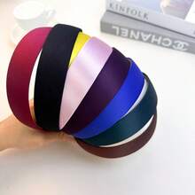 1pc Macaron Bright Color Solid Headband, 3cm Wide Padded Headband Hairband - Royal Blue - View 3