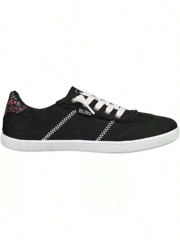 Skechers Giày vải canvas cổ thấp nhẹ, kiểu dáng mới dành cho nữ, phong cách thường ngày. - màu đen - Xem 1
