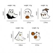 Ghim cài áo hình ma Halloween kiểu Âu và Mỹ bằng hợp kim, phụ kiện ba lô quần áo trẻ em hình hoạt hình dễ thương. - Nhiều màu - Xem 5