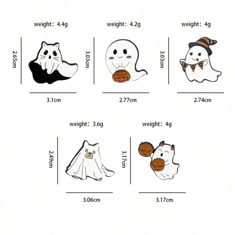 Ghim cài áo hình ma Halloween kiểu Âu và Mỹ bằng hợp kim, phụ kiện ba lô quần áo trẻ em hình hoạt hình dễ thương. - Nhiều màu - Xem 5