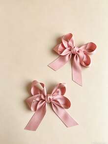 2pcs/3pcs Cotton Ribbon Fabric Solid Color Elegant Streamers Hair Clips, Versatile Daily, Party, School, Wedding Gift Hair Accessories, Ponytail Decor - Multicolor - View 7