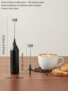 1pc Electric Milk Frother, Mini Milk Foamer, Handheld Electric Whisk, Battery Operated (Not Included) Drink Mixer, Hand Mixer For Coffee, Electric Wireless Blender For Lattes, Cappuccino Frappe, Chocolate, Portable Foam Maker For Christmas Gift - Multicolor - View 9
