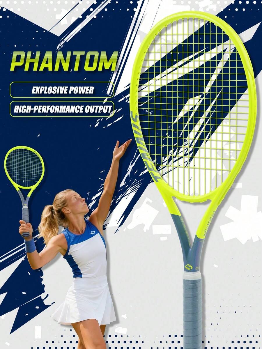 SALYWEE Power Tennis Racket, Composite Carbon Fiber, 102 Sq.In. Head Size, 16x19 String Pattern, One-Piece Molding Frame, Lightweight 310±5g Unstrung, 330mm Balance, Modern High-Tech Shock Absorbing Design, Sports Gears For Intermediate & Competitive Play