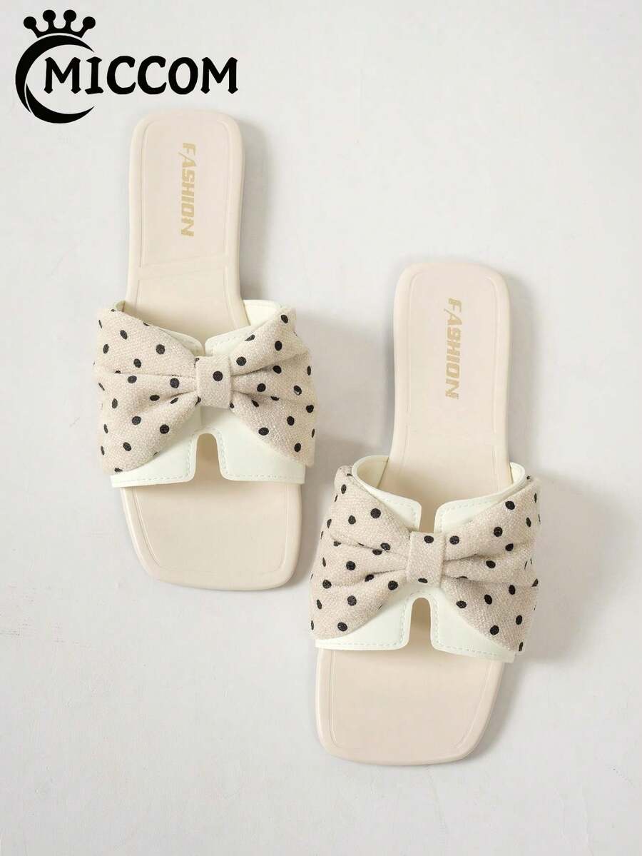 MICCOM Women's Flat Sandals, Square Toe, Versatile Spring/Summer New Arrival - Beige - View 1