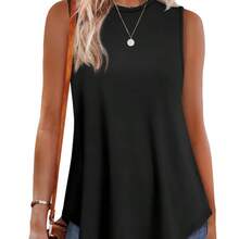 [Women's Fashion Tops] 5pcs Set Of Loose Casual Basic Shirts, Elegant And Comfortable Round-Neck Sleeveless Vests - Màu hỗn hợp - Xem 7