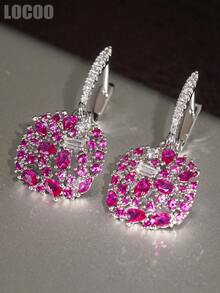 1 Pair Romantic Cubic Zirconia Stone Earrings, Designed For Women, Suitable For Weddings, Engagements, Anniversary Parties, Valentine's Day Gifts - 1# - View 8