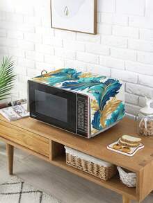 1 pieza Mantel con estampado de plumas de pavo real, disponible en múltiples tamaños, adecuado para comedor en el hogar, decoración de cocina, decoración del hogar, fiestas al aire libre y decoración de restaurantes, con textura similar al lino - Multicolor - Ver 5