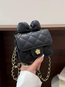 小众设计单肩斜挎包，简约质感新款时尚休闲小方包，女士适用 - 黑色 - 查看 5