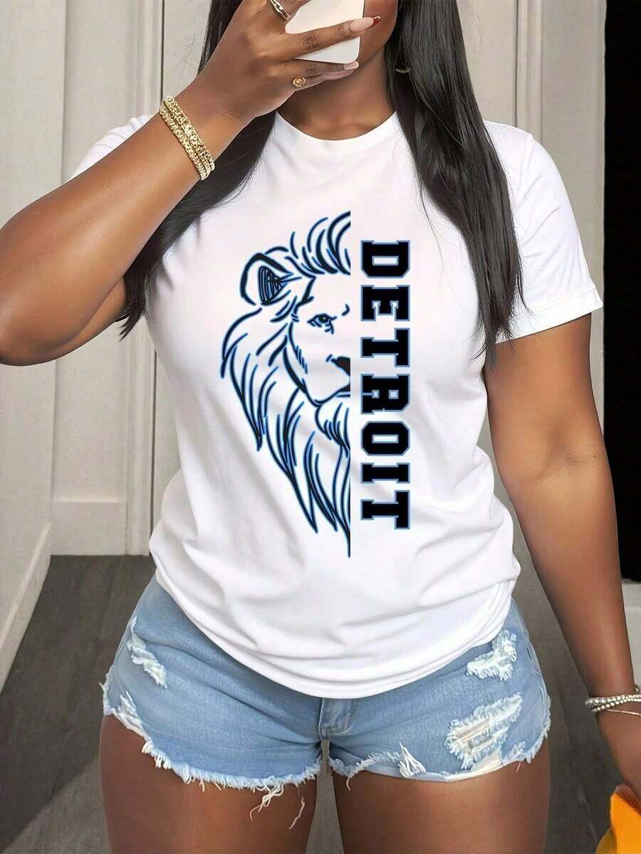 Premium Unisex Casual T-Shirts With Graphic Design, Women's Graphic T-Shirt, Urban Style, Fashionable Casual Clothing - 白色 - 查看 1