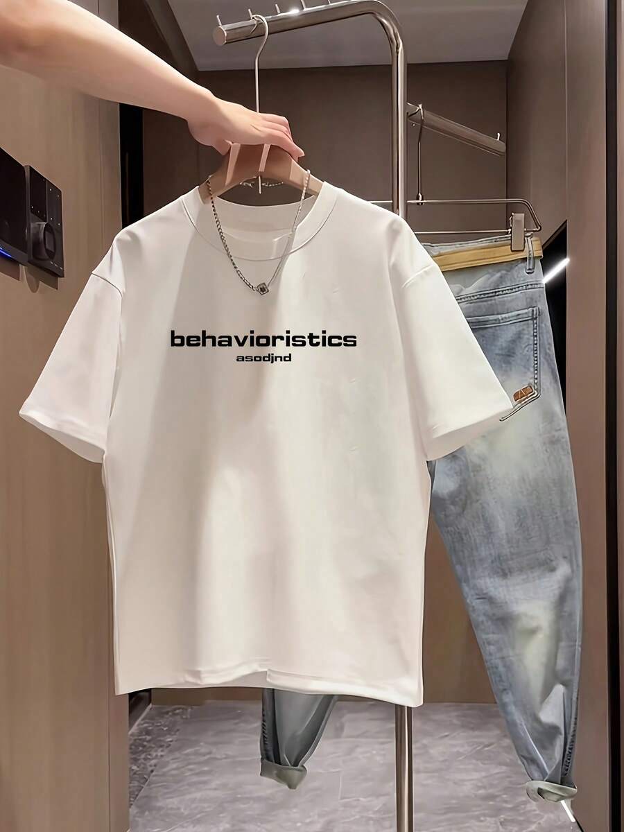 Nueva camiseta de manga corta para mujer de 180 g,% algodón - Camiseta casual versátil con estampado de verano para hombre - Camiseta con estampado de verano para parejas - Unisex - Regalo para vacaciones - Blanco - Ver 1