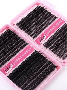 640 piezas/Set Pestañas postizas D-Curl dramáticas de 8-16 mm en set mixto, libro de pestañas inferiores DIY, pestañas individuales esponjosas y suaves, crea pestañas de mariposa voluminosas y naturales estilo Y2K, con base rosa, pegamento para pestañas DIY de larga duración, cepillo para pestañas, rizador de pestañas (50D+60D+80D+100D) - Multicolor - Ver 11