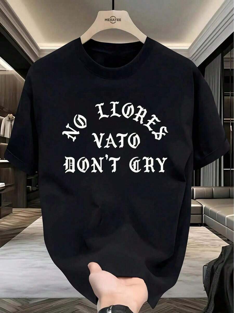 Camisetas para Hombre en Oferta - Camiseta Chicana Street con Estampado Bilingüe 'Don't Cry Homie' y 'Don't Cry Latin Culture' - Negro - Ver 1