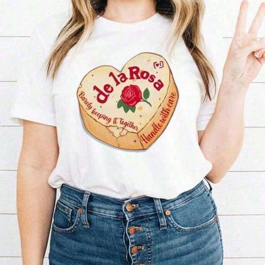 1 Piece Of "San Funny Valentine's Day Gift" T-Shirt In Spanish, Gift For Latinas, Marzipan T-Shirt, 210g, 100% Cotton, Designs Are Printed. Unisex. - 白色的 - 查看 1