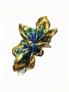 1pc New Double-Sided Cashew Flower & Heart Shaped Hair Claw Clip, Bow Hair Clip, Summer Beach Hair Claw, Fashion Ponytail Clip, Gift For Women Summer Hair Accessories - Multicolor - View 5