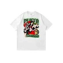 Camiseta unisex de manga corta con estampado gráfico de dibujos animados de Sailorss Moons y Sailors Pluto, estilo anime e informal, ideal para el verano. - Blanco - Ver 1
