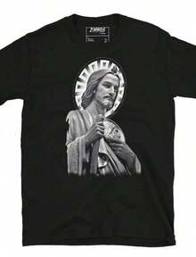 Camisetas Premium Casuales Unisex Lindas SD Padres Día De Los Muertos 2025. Camiseta de algodón negra de manga corta para mujer, corte regular, cuello redondo con ligera elasticidad. - Negro 9 - Ver 1
