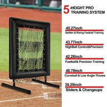 Studyset 9-Hole Baseball Pitching Net With Strike Zone, 5-Height Adjustable Pitching Net, Portable Trainer Nets For Baseball & Softball, Includes 4 U-Shaped Ground Stakes & 4 Sandbags - Black - View 3