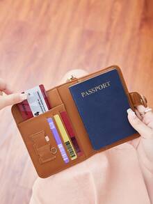 CHARM INFINITE RFID 防盗刷鳄鱼纹护照夹，带颈绳和腕带，PU 皮革按扣旅行钱包，多卡位和 SIM 卡槽收纳包，适用于机场和旅行 - 彩色 - 查看 10