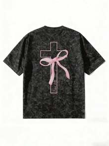 Women's Short-Sleeved T-Shirt, American Retro Vintage Style, Sexy, With Dirty Martini Social Club Print, Ideal For Bar, Party, Daily Outing, Shopping With Friends, Versatile Casual White Top. - 洗淨的灰燼 - 查看 2