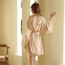 Áo choàng cô dâu, Áo choàng tắm bằng lụa satin băng giá dành cho nữ, Áo kimono cho tiệc cưới - Nhiều màu - Xem 11