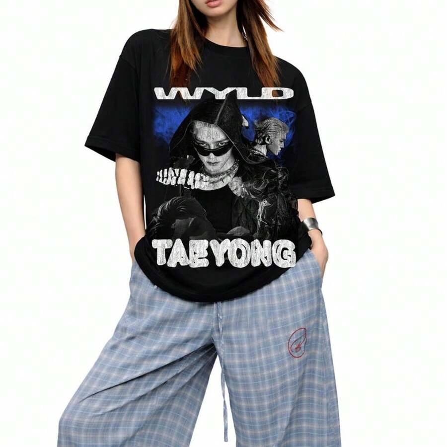 Retro Thai-Style T-Shirt With Trim, Commemorating The 10th Anniversary. Women's Shirts, Women's Sweatshirts, Women's Sweater, Casual Blouse, Summer Prom Dresses - 黑色 - 查看 1