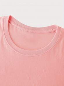Graphic Print T-Shirt, Short Sleeves And Round Neck, Casual Top For Summer And Spring, Women's Clothing - 羅莎 - 查看 6