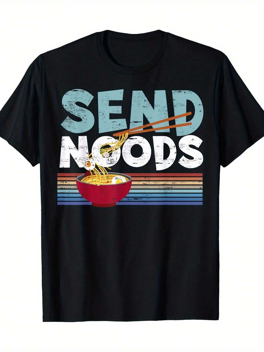 Un Regalo Divertido para los Fans con Temática de Fideos, Camiseta para Hombre - Camiseta para Hombre - Negro - Ver 1