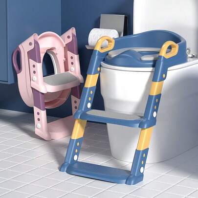 1pc Children's Toilet Trainer, Toddler Potty Seat With Step Stool, Suitable For Daily Use