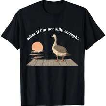 [100% Algodón] Camiseta Divertida de Ganso, Camiseta de Pato.¿Qué pasa si soy lo suficientemente tonto?Idea de Regalo con Camiseta de Meme.Camiseta de Moda.Camiseta con Gráficos de Animales para Bird Nerds.Ropa Casual de Algodón para Hombre.Camiseta Clásica para Hombres y Mujeres. 2O6Y - Negro - Ver 10