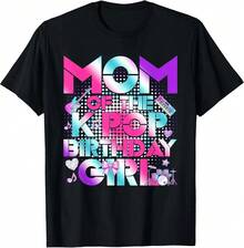 Cool Mom Of The K-Pop Birthday Girl Matching Family T-Shirt - Black - View 1
