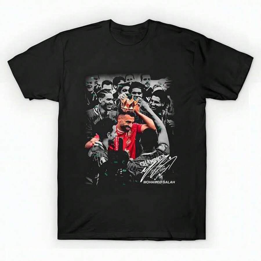 Mohamed Salah The Moment T-Shirt (3) unisex de la de algodón puro de alta densidad de 220 g. C-AmiS-eta uniS-ex 100 % aL-Godón de - Tejido de alta densidad. Apta para todo tipo de perS-onas, ya sean mujeres o hombres. Tejido duradero de alta C-Alidad apto para todas las estaciones, suave al tacto pero duradero. Tops transpirables. Conjuntos de otoño para mujer. Conjuntos de vaC-Aciones para mujer. Disfraz de Halloween para mujer. - Negro - Ver 1