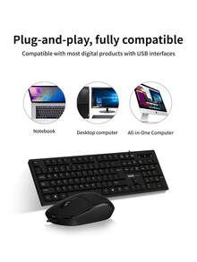 Lenovo 联想有线键盘鼠标套装,104键全尺寸USB办公键盘,搭配1200 DPI人体工学鼠标,适用于笔记本电脑、台式电脑、家用办公设备 - 查看 7
