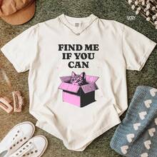 Adorable Cat T-Shirt, Funny Kitten T-Shirt, Cat Graphic T-Shirt, Animal T-Shirt, Cute Kitten Top, Pet Lover T-Shirt, Viral Cat T-Shirt, Soft Style T-Shirt - 白色 - 查看 2