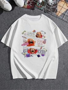Vibrant Graphics Showcasing An Expressive Girl Alongside A Playful Red Panda, Symbolizing Youthful Energy, Excitement, And A Free Attitude, With Colorful Details Evoking Fun And Spontaneity. Comfortable Casual Women's T-Shirt For Everyday Wear. - 白色的 - 查看 3