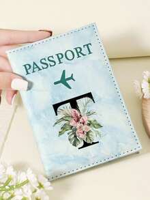 1pc A-Z 26 Letters Fashionable Letter Print Stylish Burgundy Passport Cover, Premium PU Leather Passport Wallet With Multi-Card Pockets For Credit Cards, Boarding Passes, And IDs, Compact And Portable Travel Essentials Organizer For Women, Men - Pink - View 106