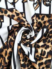 Camiseta de mujer casual de cuello redondo y manga corta con estampado de lazo - Multicolor 8 - Ver 3