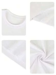 No es un conjunto, los pantalones son solo para referencia de combinación. Hecho de 100% algodón puro, transpirable y agradable para la piel. Diseño clásico de cuello redondo, corte ajustado y adecuado para todo tipo de cuerpos. Estampado moderno y a la moda con un estilo sencillo y de alta calidad. Perfecto para el transporte diario, citas, ropa casual y de calle. Versátil y atemporal, un imprescindible para looks casuales de vacaciones, ideal para días festivos como el Día del Trabajo y el Día de la Independencia de México. - Blanco - Ver 2