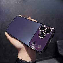 Crystal Lens Film Premium Protective Case Electroplated Edge Anti-Drop Mobile Case Suitable For 13 14 15 16 17 Pro Max PLUS - 紫色 - 查看 28