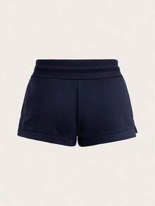 BASICS Pantalones Cortos Deportivos Cómodos de Cintura Baja para Mujer con Abertura Lateral, Ropa Casual y para el Hogar, Primavera/Verano - Verde - Ver 11