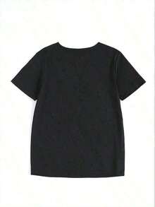 Camiseta Casual de Verano para Viajes, Camiseta Sencilla con Dibujos Animados, Camiseta Retro Moderna con Estampado Humorístico, Camiseta Gráfica de Moda, Tops para Mujer - 100% Algodón, Duradera - Negro - Ver 3