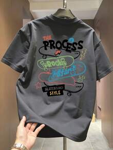Nueva camiseta de manga corta para mujer de 180 g,% algodón - Camiseta casual versátil con estampado de verano para hombre - Camiseta con estampado de verano para parejas - Unisex - Regalo para vacaciones - Negro - Ver 8